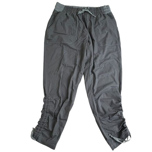 The North Face Womens Gray High Rise Ruched Ankle Athletic Pants Large - Picture 2 of 8